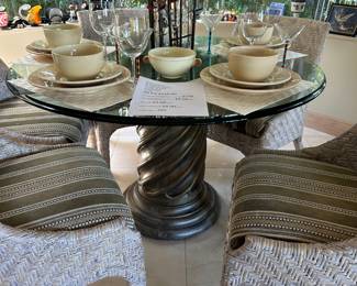 kitchen round table with 5 chairs . Pottery Barn dishes