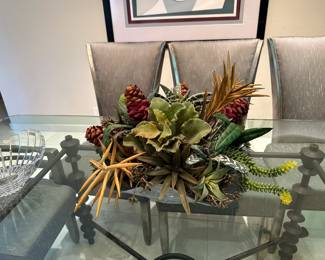 Succulent Centerpiece in a venetian glass bowl