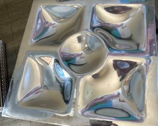 5 compartment silver tray