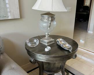 side table and trophy lamps