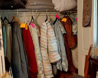 Ocala ES quilts hanging in closet