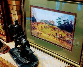 Framed Hunt Scene, one of several in the home.