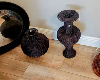 Mirror & Wicker decor pieces