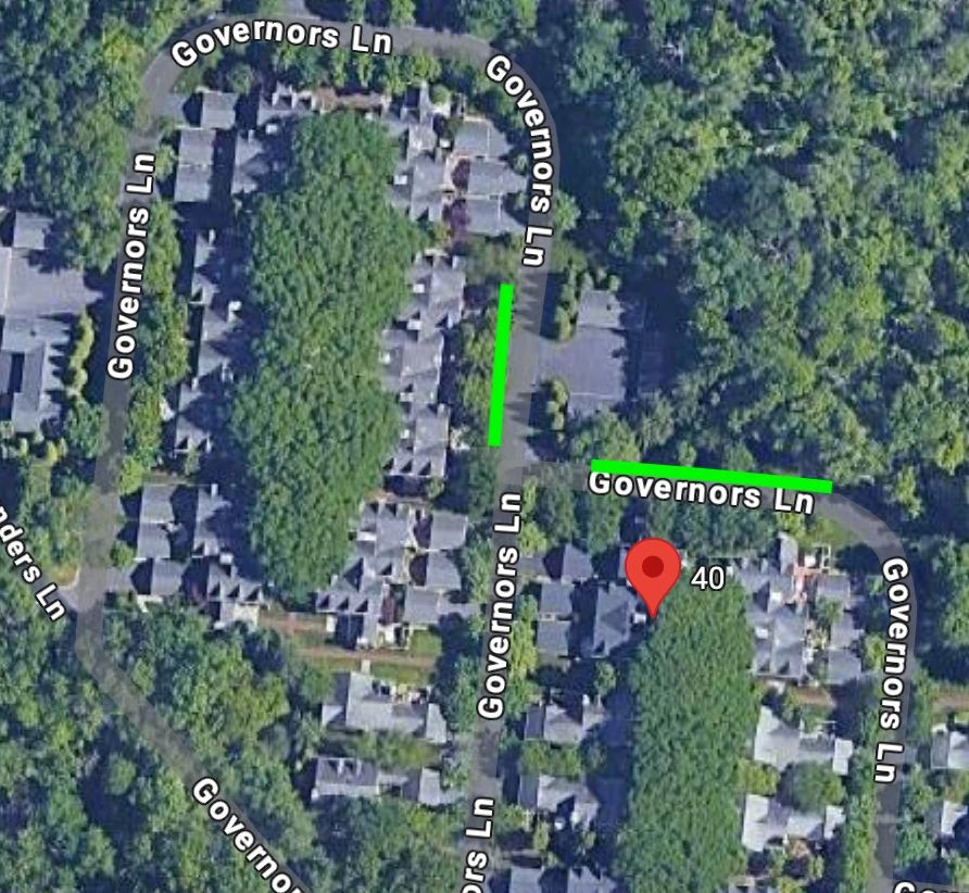 Parking areas highlighted