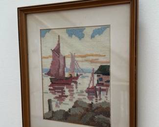 Framed Needlepoint Tapestry 