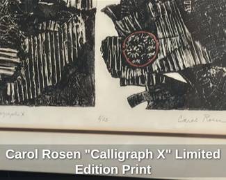 Carol Rosen "Calligraph X" Limited Edition Print 
