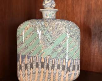 Mottled Ceramic Decanter 