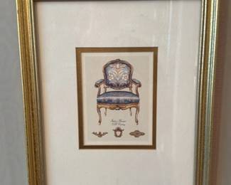Framed Antique Chair Illustrations 