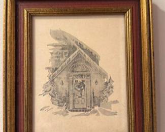 framed architectural rendering 