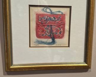 Collection of Three Framed Botanical and Cultural Illustrations 