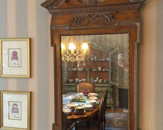 Antique Carved Wood Mirror