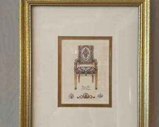 Framed Antique Chair Illustrations 