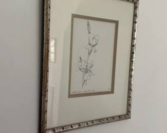 White Iris Drawing 