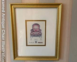 Framed Antique Chair Illustrations 