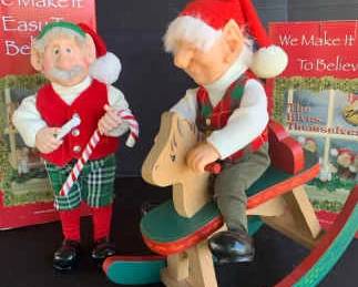 KG209Zims Elves, Candy Cane Rocking Horse