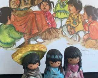 KG119VVintage De Grazia, Goebel, Wee three And Linda Evey Artwork