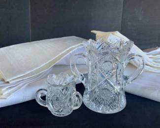 KG194Irish Linens And Cut Glassware