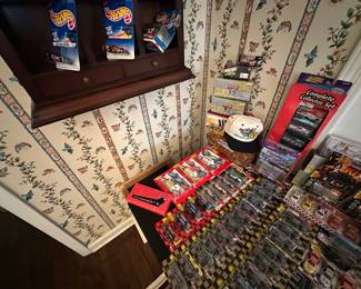 Highest & Best Offer – Full Lot Only! 
Everything pictured is being sold together as one lot – no separating.
Includes:
•	Vintage Matchbox Collection – boxed and loose, featuring cars, trucks, taxis, tow vehicles, boats, and construction vehicles. Several with original boxes and a 1960s collectors guide included!
•	Large collection of Hot Wheels, Racing Dreams, Johnny Lightning, and other die-cast cars (many mint on card)
•	Special editions: WWF Attitude, KISS, Funny Cars, Pepsi, Reese’s, MUG Root Beer, Fudgsicle, Big Mac, and more
•	Vintage Hot Wheels Action Pack sets
•	Collector cars, drag racing editions, and promotional issues
* Thousands of dollars in retail value – being offered as one bulk deal! Perfect for collectors, resellers, or dealers.
*Deadline for offers: Saturday, August 30th at 4:00 PM
*Highest & best offer will take the entire lot!
