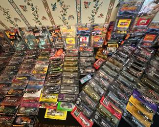 Highest & Best Offer – Full Lot Only! 
Everything pictured is being sold together as one lot – no separating.
Includes:
•	Vintage Matchbox Collection – boxed and loose, featuring cars, trucks, taxis, tow vehicles, boats, and construction vehicles. Several with original boxes and a 1960s collectors guide included!
•	Large collection of Hot Wheels, Racing Dreams, Johnny Lightning, and other die-cast cars (many mint on card)
•	Special editions: WWF Attitude, KISS, Funny Cars, Pepsi, Reese’s, MUG Root Beer, Fudgsicle, Big Mac, and more
•	Vintage Hot Wheels Action Pack sets
•	Collector cars, drag racing editions, and promotional issues
* Thousands of dollars in retail value – being offered as one bulk deal! Perfect for collectors, resellers, or dealers.
*Deadline for offers: Saturday, August 30th at 4:00 PM
*Highest & best offer will take the entire lot!
