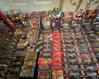 Highest & Best Offer – Full Lot Only! 
Everything pictured is being sold together as one lot – no separating.
Includes:
•	Vintage Matchbox Collection – boxed and loose, featuring cars, trucks, taxis, tow vehicles, boats, and construction vehicles. Several with original boxes and a 1960s collectors guide included!
•	Large collection of Hot Wheels, Racing Dreams, Johnny Lightning, and other die-cast cars (many mint on card)
•	Special editions: WWF Attitude, KISS, Funny Cars, Pepsi, Reese’s, MUG Root Beer, Fudgsicle, Big Mac, and more
•	Vintage Hot Wheels Action Pack sets
•	Collector cars, drag racing editions, and promotional issues
* Thousands of dollars in retail value – being offered as one bulk deal! Perfect for collectors, resellers, or dealers.
*Deadline for offers: Saturday, August 30th at 4:00 PM
*Highest & best offer will take the entire lot!
