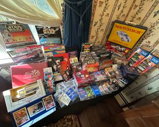 Highest & Best Offer – Full Lot Only! 
Everything pictured is being sold together as one lot – no separating.
Includes:
•	Vintage Matchbox Collection – boxed and loose, featuring cars, trucks, taxis, tow vehicles, boats, and construction vehicles. Several with original boxes and a 1960s collectors guide included!
•	Large collection of Hot Wheels, Racing Dreams, Johnny Lightning, and other die-cast cars (many mint on card)
•	Special editions: WWF Attitude, KISS, Funny Cars, Pepsi, Reese’s, MUG Root Beer, Fudgsicle, Big Mac, and more
•	Vintage Hot Wheels Action Pack sets
•	Collector cars, drag racing editions, and promotional issues
* Thousands of dollars in retail value – being offered as one bulk deal! Perfect for collectors, resellers, or dealers.
*Deadline for offers: Saturday, August 30th at 4:00 PM
*Highest & best offer will take the entire lot!
