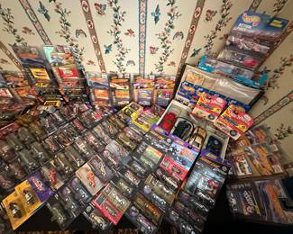 Highest & Best Offer – Full Lot Only! 
Everything pictured is being sold together as one lot – no separating.
Includes:
•	Vintage Matchbox Collection – boxed and loose, featuring cars, trucks, taxis, tow vehicles, boats, and construction vehicles. Several with original boxes and a 1960s collectors guide included!
•	Large collection of Hot Wheels, Racing Dreams, Johnny Lightning, and other die-cast cars (many mint on card)
•	Special editions: WWF Attitude, KISS, Funny Cars, Pepsi, Reese’s, MUG Root Beer, Fudgsicle, Big Mac, and more
•	Vintage Hot Wheels Action Pack sets
•	Collector cars, drag racing editions, and promotional issues
* Thousands of dollars in retail value – being offered as one bulk deal! Perfect for collectors, resellers, or dealers.
*Deadline for offers: Saturday, August 30th at 4:00 PM
*Highest & best offer will take the entire lot!
