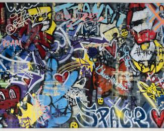 Full wall panel, Graffiti art.