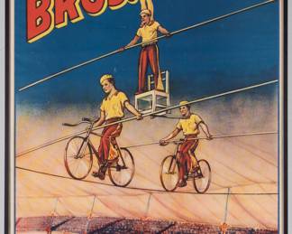 Cole Ros. Circus poster. the Great Grimes, champions of the high wire, who have made two continents gasp!