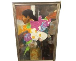 ARTIST Harwood K Smith, Signed
Medium: Oil on Canvas
Title: Guatemalan Flower Girl
38.5 X 26.5 