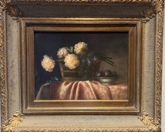 Robert Casper oil on board still life 