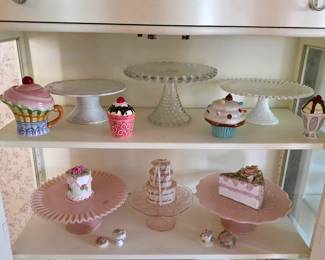 Vintage cake stands, Fenton Glass