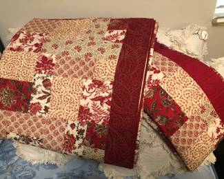 Gorgeous new hand made bed quilt and matching lap quilt.  