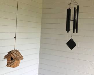 Birdhouse and wind chime