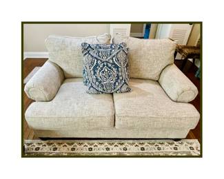 Morren Loveseat by Ashley Furniture 
Color: Dusk 
Width: 71" Height: 42" Depth: 44"
Pre-Sale FURNITURE ONLY Appointments available prior to the Estate Sale Weekend.
Text Diane to schedule 206-858-2844 