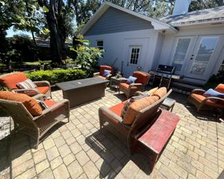Martha Stewart All Weather Wicker 7pcs
Large Elevated Fire-pit, Propane
Weber Grill, Propane