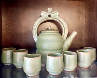 Modern Studio Pottery 
Japanese Teapot & Cup set by Vince Sansone 
