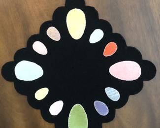 Hand stitched appliquéd egg table decor