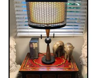 Franklin Iron Works Hunter 29 3/4" Bronze and Cherry Wood Table Lamp