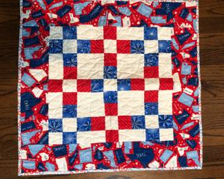 Red white and blue table topper