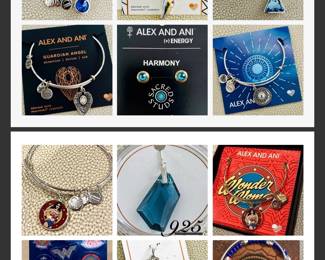 Vintage Alex & Ani 
Swarovski Crystal & .925
Scorpio Charm Blue Shadow Charm
Wonder Woman Harmony Guardian Angel 