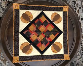 Close up of quilted block