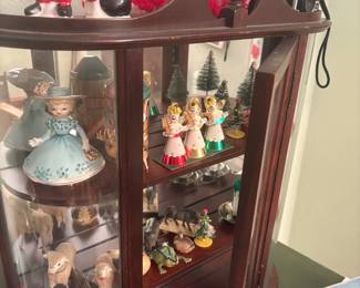 Better vintage Christmas with two putz sheep, spaghetti, trim Santa and Mrs. salt and pepper shakers