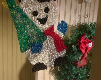 Vintage popcorn snowman