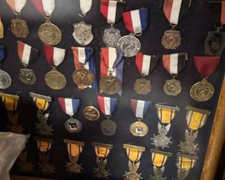 Vintage framed award medals