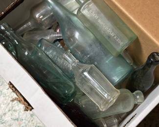 various antique bottle collection