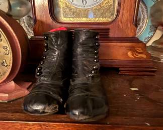 antique leather child's button boots