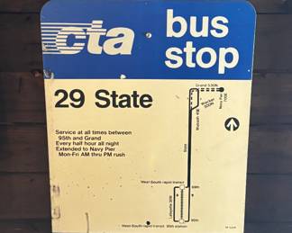 Chicago CTA Blue line bus stop signage