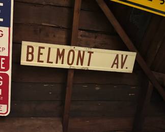 Belmont Av. street sign