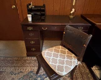 Vintage leather desk and chair