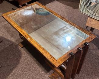 Art Deco tiger wood coffee table